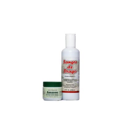 Cansema Salve Veterinary Bundle One large Amazon Black Salve for Cats, Dogs, and Horses (102 g.) and one large Sangre de Drago  (8 fl. oz.)